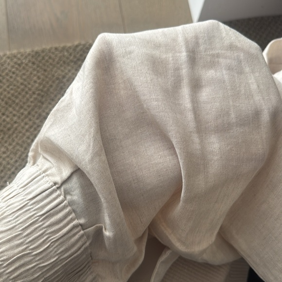 H&M Casual Cream Linen Pants - Picture 6 of 6